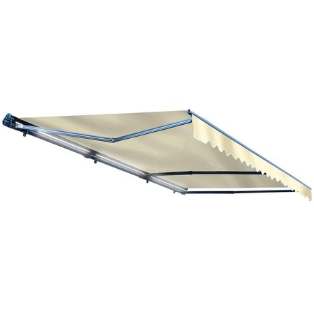 ALEKO Motorized LED 13 x 10 ft. Half Cassette Retractable Awning, Ivory AWCL13X10IVOR29-UNB